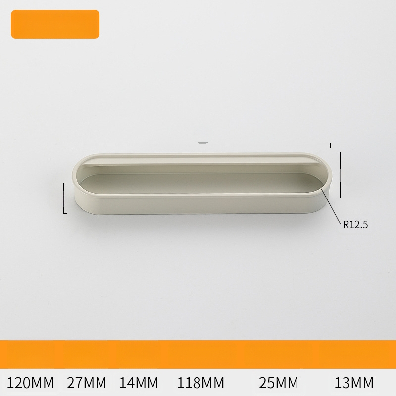 Κρυφή ενσωματωμένη λαβή για πόρτες ντουλαπιών — Αλουμινίου κράμα, επίστρωση με ψεκασμό, μοντέρνο μινιμαλιστικό στυλ