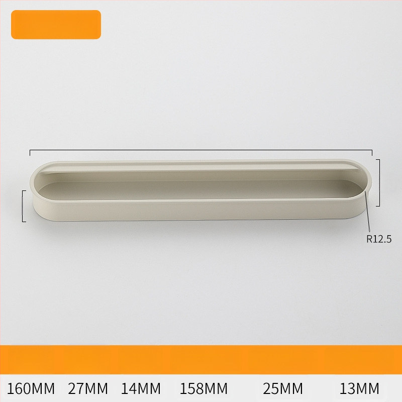 Κρυφή ενσωματωμένη λαβή για πόρτες ντουλαπιών — Αλουμινίου κράμα, επίστρωση με ψεκασμό, μοντέρνο μινιμαλιστικό στυλ