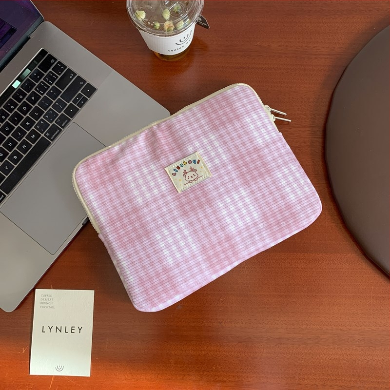 Tablet tároló táska - kopásálló poliészterből, csíkos minta, poliészter bélés