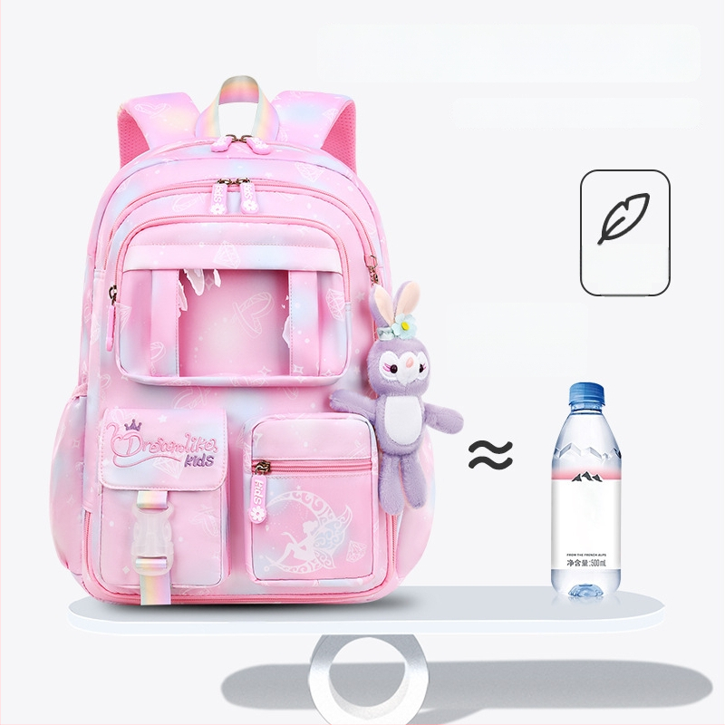 Ghiozdan pentru școală pentru fete din Oxford — respirabil, ultra-ușor, reduce sarcina, model gradient, bretele curbate