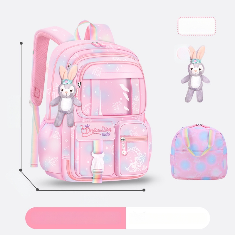 Ghiozdan pentru școală pentru fete din Oxford — respirabil, ultra-ușor, reduce sarcina, model gradient, bretele curbate