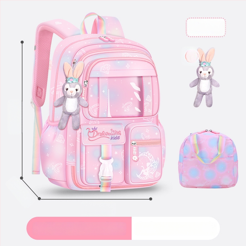 Ghiozdan pentru școală pentru fete din Oxford — respirabil, ultra-ușor, reduce sarcina, model gradient, bretele curbate