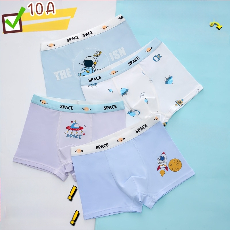 Guoyoubi boxeri din bumbac pentru copii, fără cusături în zona inghinală, antibacteriali 10a, respirabili, pentru copii 3–8 ani (100–140 cm), Iarnă 2024