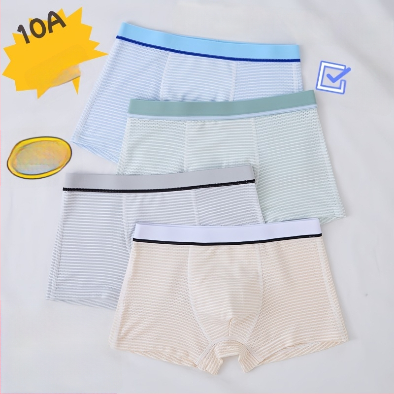 Guoyoubi boxeri din bumbac pentru copii, fără cusături în zona inghinală, antibacteriali 10a, respirabili, pentru copii 3–8 ani (100–140 cm), Iarnă 2024