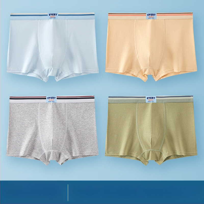 Guoyoubi boxeri din bumbac pentru copii, fără cusături în zona inghinală, antibacteriali 10a, respirabili, pentru copii 3–8 ani (100–140 cm), Iarnă 2024