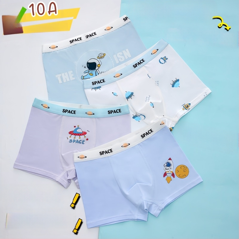 Guoyoubi boxeri din bumbac pentru copii, fără cusături în zona inghinală, antibacteriali 10a, respirabili, pentru copii 3–8 ani (100–140 cm), Iarnă 2024