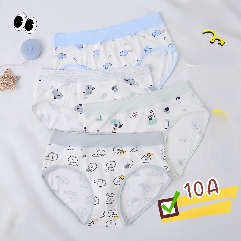 Guoyoubi boxeri din bumbac pentru copii, fără cusături în zona inghinală, antibacteriali 10a, respirabili, pentru copii 3–8 ani (100–140 cm), Iarnă 2024