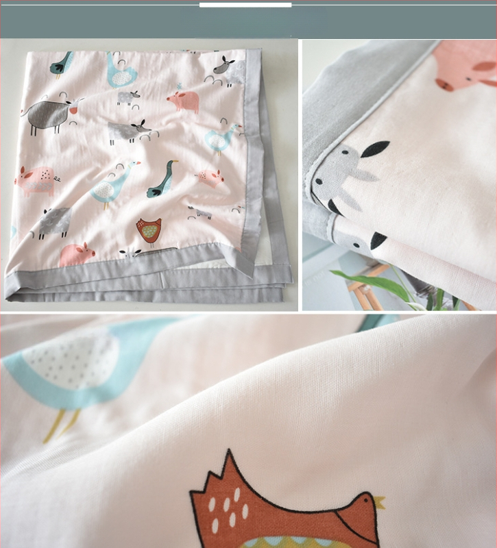 Πετσέτα αγκαλιάς για μωρά από έξι στρώσεις γάζα 100% βαμβάκι — κατάλληλη για όλες τις εποχές, για νεογέννητα