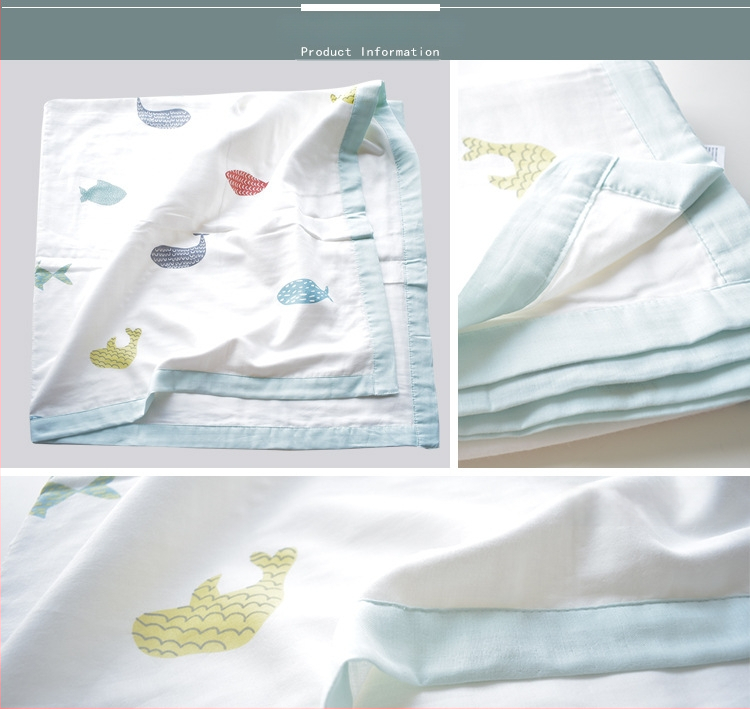 Πετσέτα αγκαλιάς για μωρά από έξι στρώσεις γάζα 100% βαμβάκι — κατάλληλη για όλες τις εποχές, για νεογέννητα