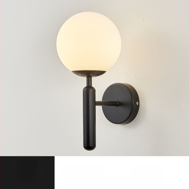 Τοίχικό φωτιστικό σε σκανδιναβικό στυλ, γυάλινο καπέλο λαμπτήρα, LED φως, 85-265V