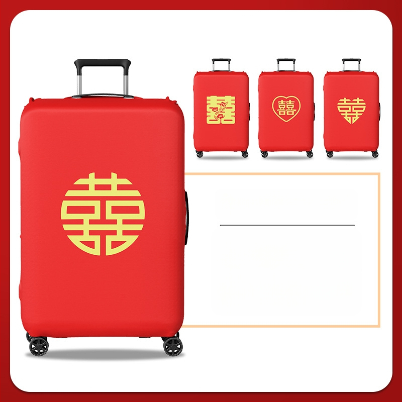 Ochranný obal na svadobný kufor s Velcro otvorom, polyester, univerzálne kolieska, textový vzor, minimalistický tichý luxus