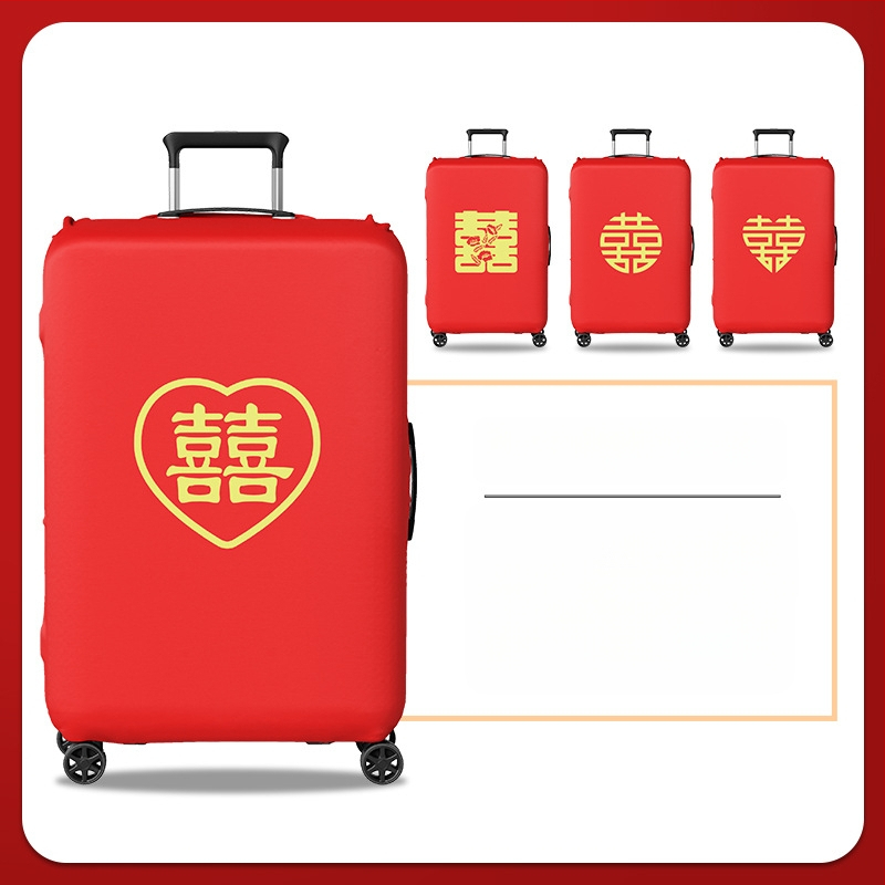 Ochranný obal na svadobný kufor s Velcro otvorom, polyester, univerzálne kolieska, textový vzor, minimalistický tichý luxus