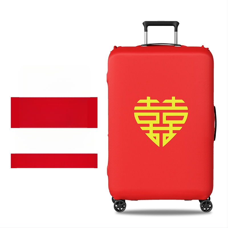 Ochranný obal na svadobný kufor s Velcro otvorom, polyester, univerzálne kolieska, textový vzor, minimalistický tichý luxus