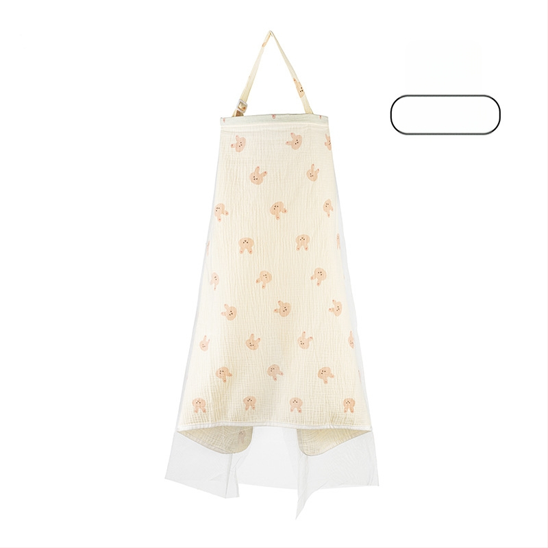 Acoperământ de alăptat din bumbac, cu dantelă și șnur, stil casual, fără mâneci, pentru toate anotimpurile