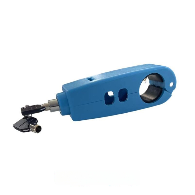 Κλειδαριά τιμονιού με συναγερμό – Κλασικό μοντέλο; υλικό αλουμινίου κράμα / χαλκός; συμβατό με ηλεκτρικά οχήματα, μοτοσικλέτες και τρίκυκλα; βάρος 0.2 kg