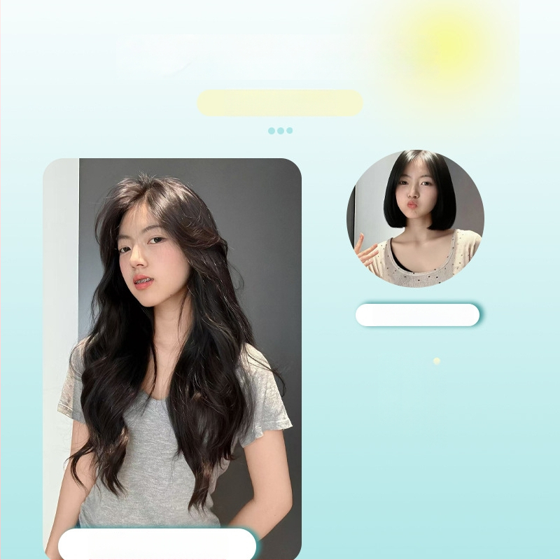 Perucă buclată dintr-o bucată cu volum invizibil, model FP-76/78/79, Jiancai, fibre rezistente la temperaturi înalte