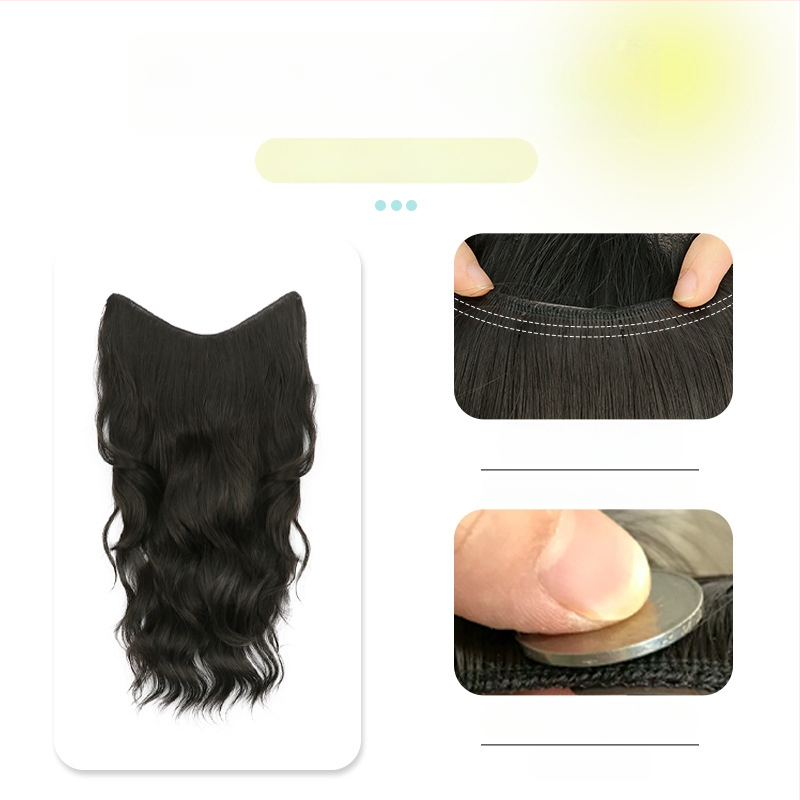 Perucă buclată dintr-o bucată cu volum invizibil, model FP-76/78/79, Jiancai, fibre rezistente la temperaturi înalte