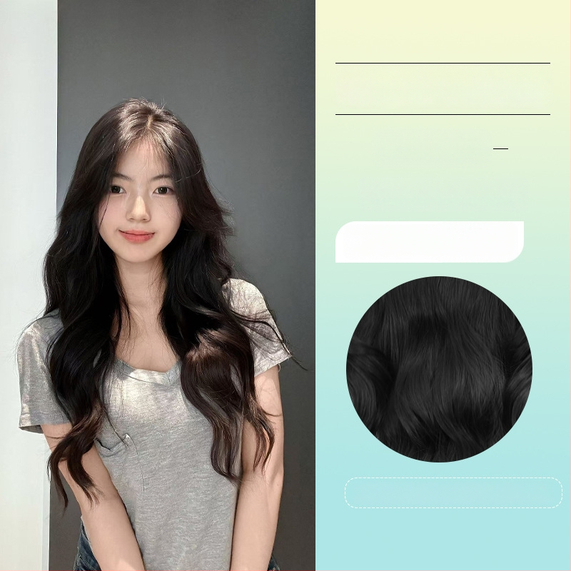 Perucă buclată dintr-o bucată cu volum invizibil, model FP-76/78/79, Jiancai, fibre rezistente la temperaturi înalte