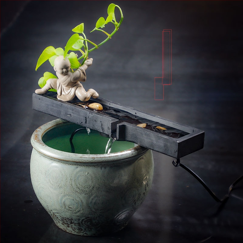 Ornament din piatră pentru acvariu — lucrat manual, suprafață glazurată și lustruită, stil chinezesc nou