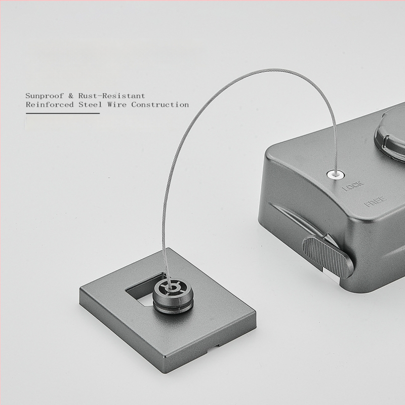 Разтегателна сушалка за дрехи без пробиване, невидима стенна за вътрешен балкон – ABS + алуминиева сплав + стоманено въже