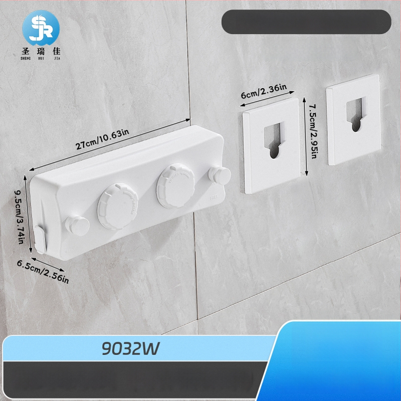 Разтегателна сушалка за дрехи без пробиване, невидима стенна за вътрешен балкон – ABS + алуминиева сплав + стоманено въже