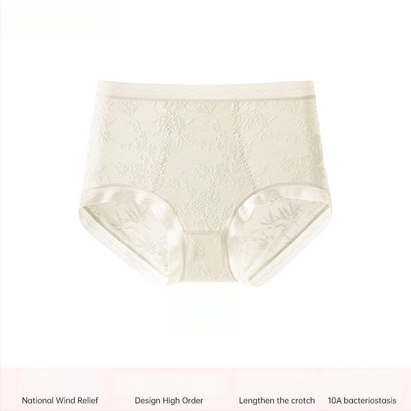 Ženské krajkové nohavičky s vysokým pásom, priedušné a antibakteriálne; hlavný materiál 80–90% nylon; podšívka 90–95% viskóza; vzor: rozbité kvety