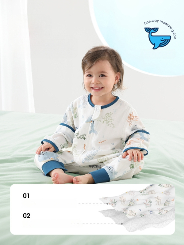 Υπνόσακος για μωρά από ίνες μπαμπού, με επένδυση από βαμβάκι, σχέδιο με ξεχωριστά πόδια, αποσπώμενα μανίκια, για όλες τις εποχές