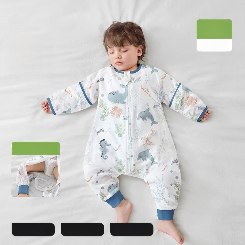 Υπνόσακος για μωρά από ίνες μπαμπού, με επένδυση από βαμβάκι, σχέδιο με ξεχωριστά πόδια, αποσπώμενα μανίκια, για όλες τις εποχές