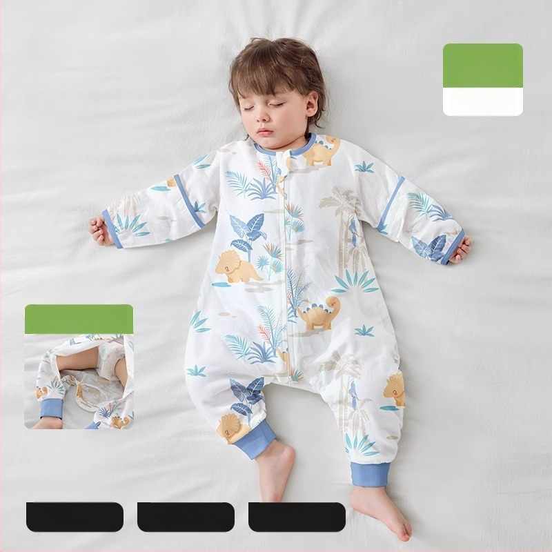 Υπνόσακος για μωρά από ίνες μπαμπού, με επένδυση από βαμβάκι, σχέδιο με ξεχωριστά πόδια, αποσπώμενα μανίκια, για όλες τις εποχές