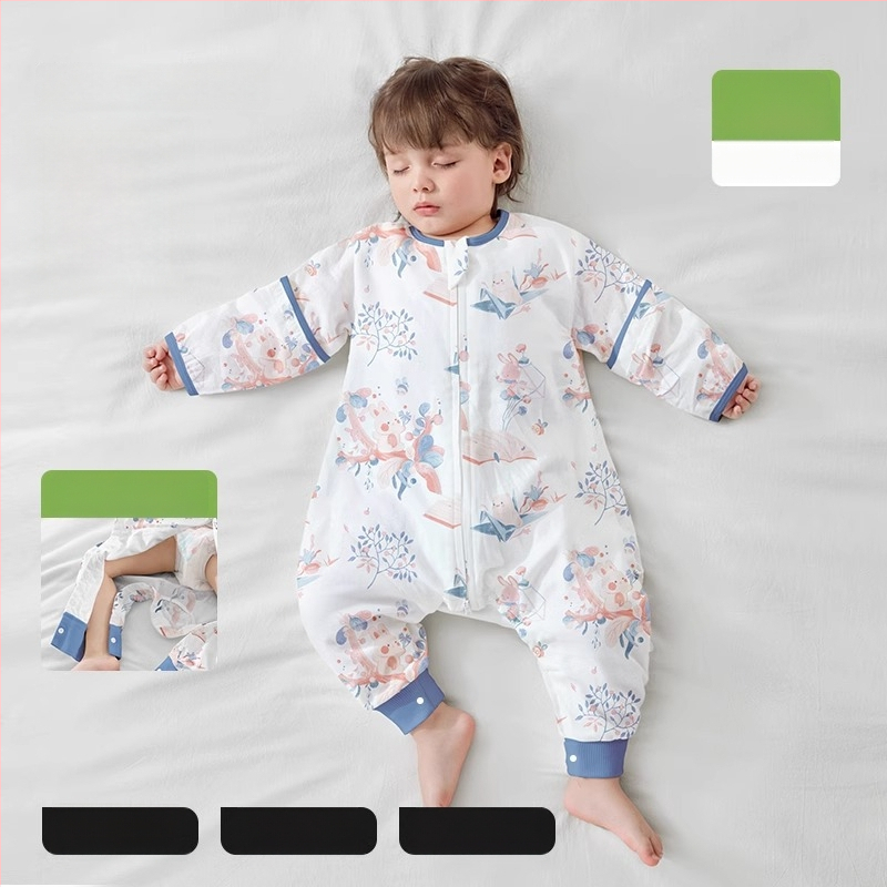 Υπνόσακος για μωρά από ίνες μπαμπού, με επένδυση από βαμβάκι, σχέδιο με ξεχωριστά πόδια, αποσπώμενα μανίκια, για όλες τις εποχές