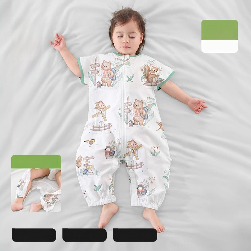 Υπνόσακος για μωρά από ίνες μπαμπού, με επένδυση από βαμβάκι, σχέδιο με ξεχωριστά πόδια, αποσπώμενα μανίκια, για όλες τις εποχές