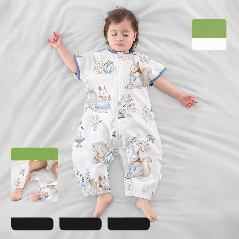 Υπνόσακος για μωρά από ίνες μπαμπού, με επένδυση από βαμβάκι, σχέδιο με ξεχωριστά πόδια, αποσπώμενα μανίκια, για όλες τις εποχές