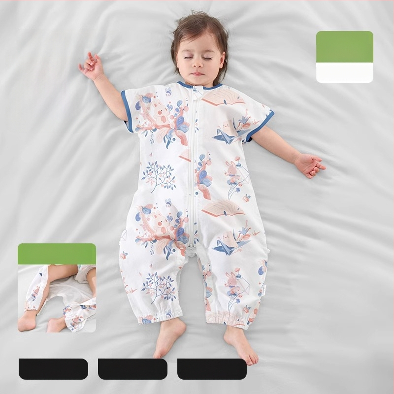 Υπνόσακος για μωρά από ίνες μπαμπού, με επένδυση από βαμβάκι, σχέδιο με ξεχωριστά πόδια, αποσπώμενα μανίκια, για όλες τις εποχές