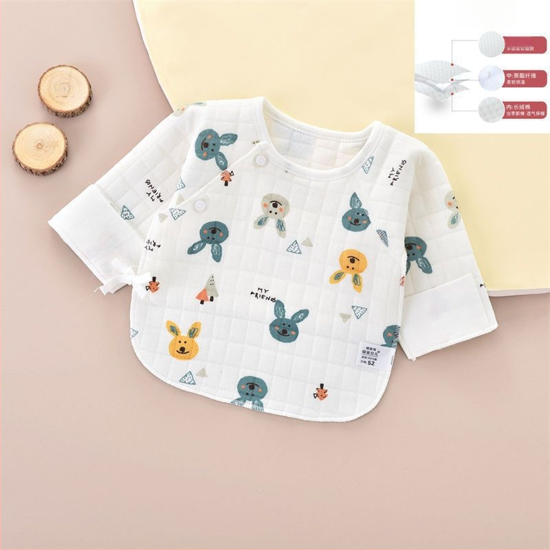 Βρεφικό τοπ από βαμβάκι με βελουδωμένη επεξεργασία, V-λαιμόκοψη, 95–100% βαμβάκι, από 0–12 μηνών, για όλες τις εποχές