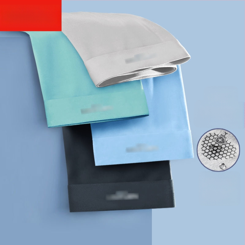 Férfi jégselyem grafén antibakteriális, gyorsan száradó és lélegző boxeralsónadrág, kötött poliészter anyag, középmagas derekú