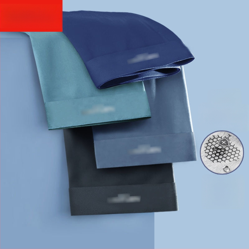 Férfi jégselyem grafén antibakteriális, gyorsan száradó és lélegző boxeralsónadrág, kötött poliészter anyag, középmagas derekú