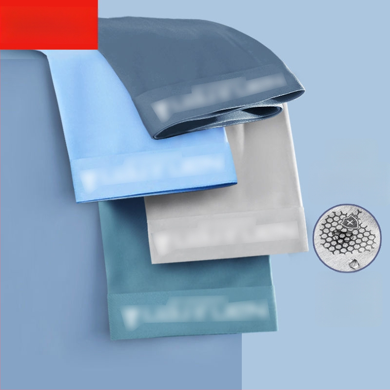 Férfi jégselyem grafén antibakteriális, gyorsan száradó és lélegző boxeralsónadrág, kötött poliészter anyag, középmagas derekú