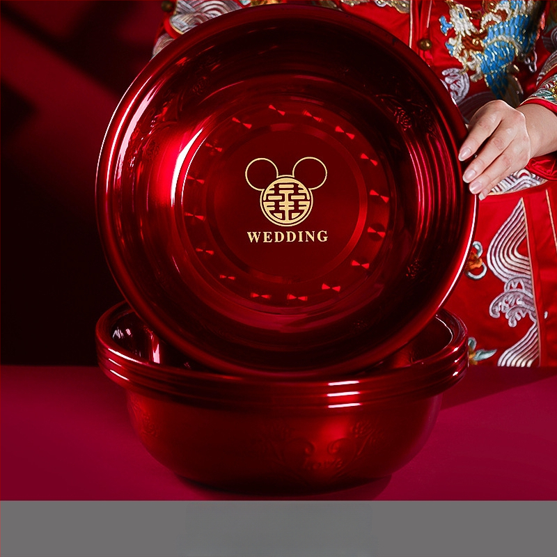 Svadbeni umivaonik set – nehrđajući čelik 201, marka Fei Xun Fei, svadbena dekoracija, otisak Happy word