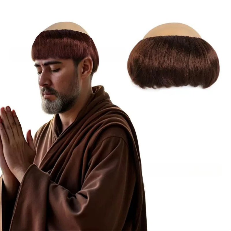 Monk paróka cosplay-hoz, rövid haj, selyemszálak, festhető és permálható