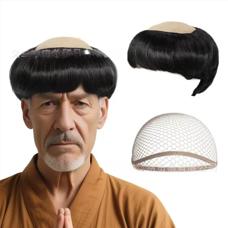 Monk paróka cosplay-hoz, rövid haj, selyemszálak, festhető és permálható