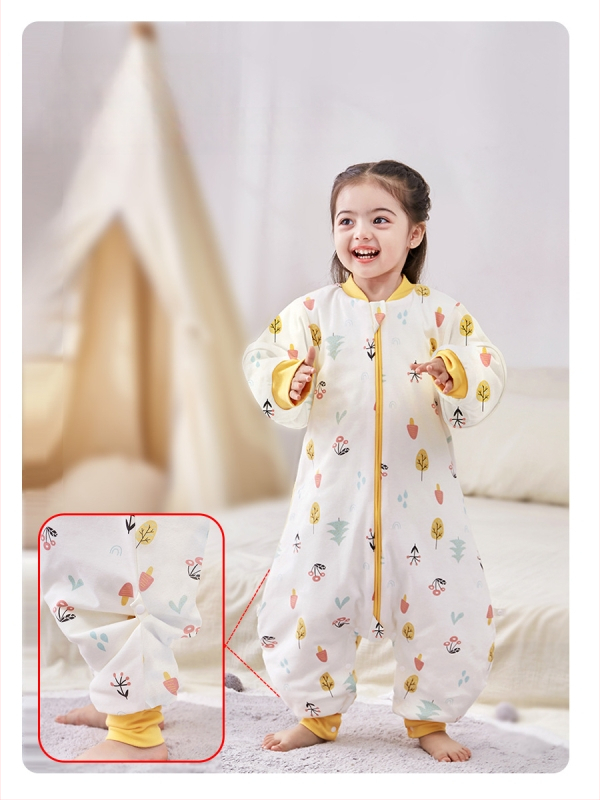 Υπνόσακος για μωρά και νήπια, χωρίς μανίκια, παχύ γέμισμα από πολυεστερικές ίνες και ίνες σόγιας, σχέδιο με ξεχωριστά πόδια, αντιβακτηριδιακός, μεταλλικό φερμουάρ, για φθινόπωρο-χειμώνα