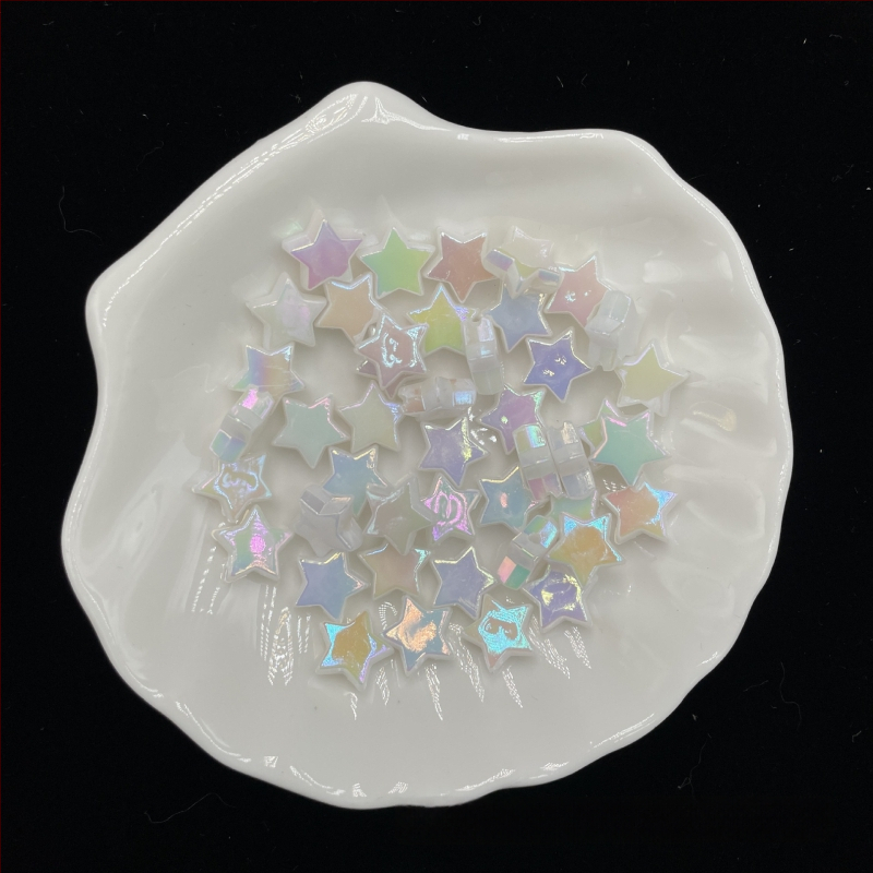 DIY βραχιόλι με πεντάκτινο αστέρι σε χρωμιωμένο φινίρισμα, αλυσίδα για κινητό με ακρυλικά χάντρες, ηλεκτροπλακωμένο φινίρισμα, μεγάλο μέγεθος, στυλ διαδικτυακής διασημότητας