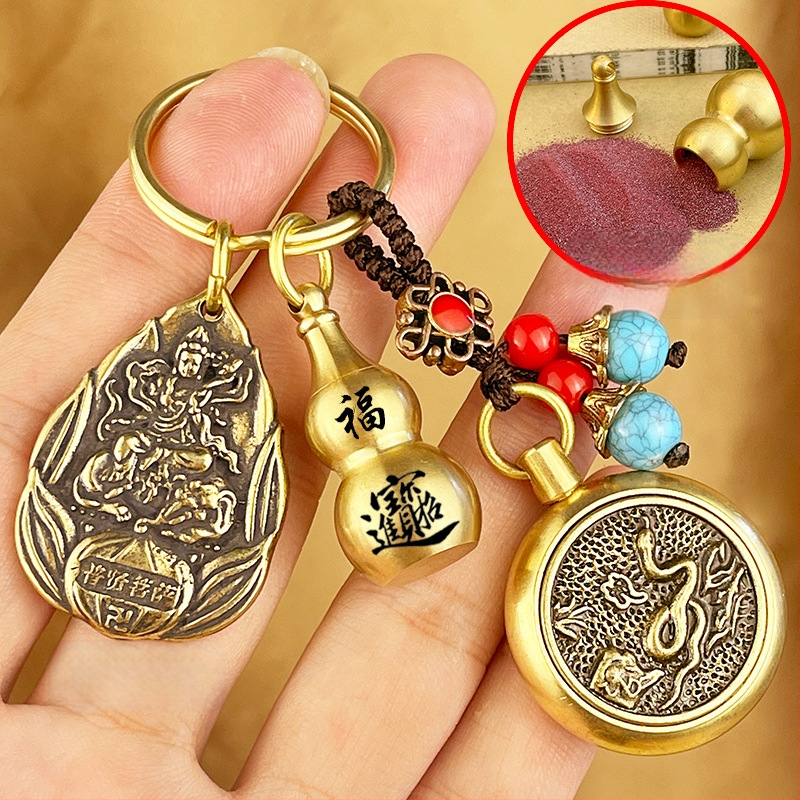 Fém kulcstartó medál Zodiákus motívumokkal és nyolc védő Buddhával