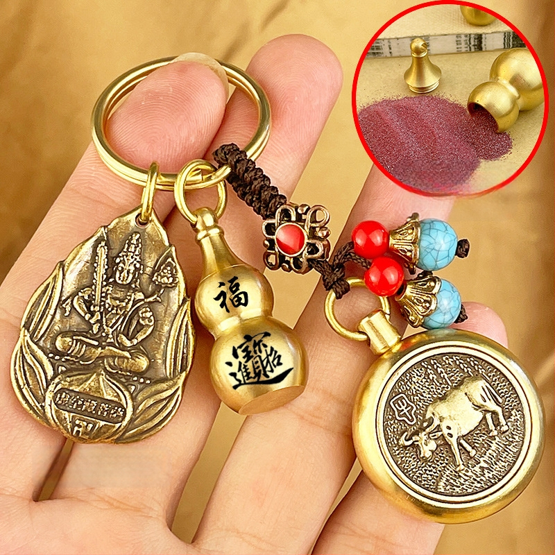 Fém kulcstartó medál Zodiákus motívumokkal és nyolc védő Buddhával