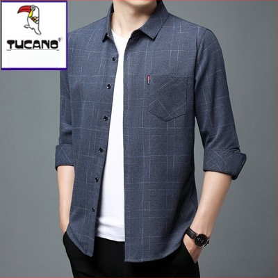 Cămașă din in 96%+, carouri, mâneci lungi, croi lejer