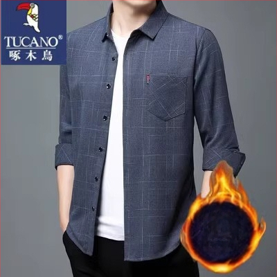 Cămașă din in 96%+, carouri, mâneci lungi, croi lejer