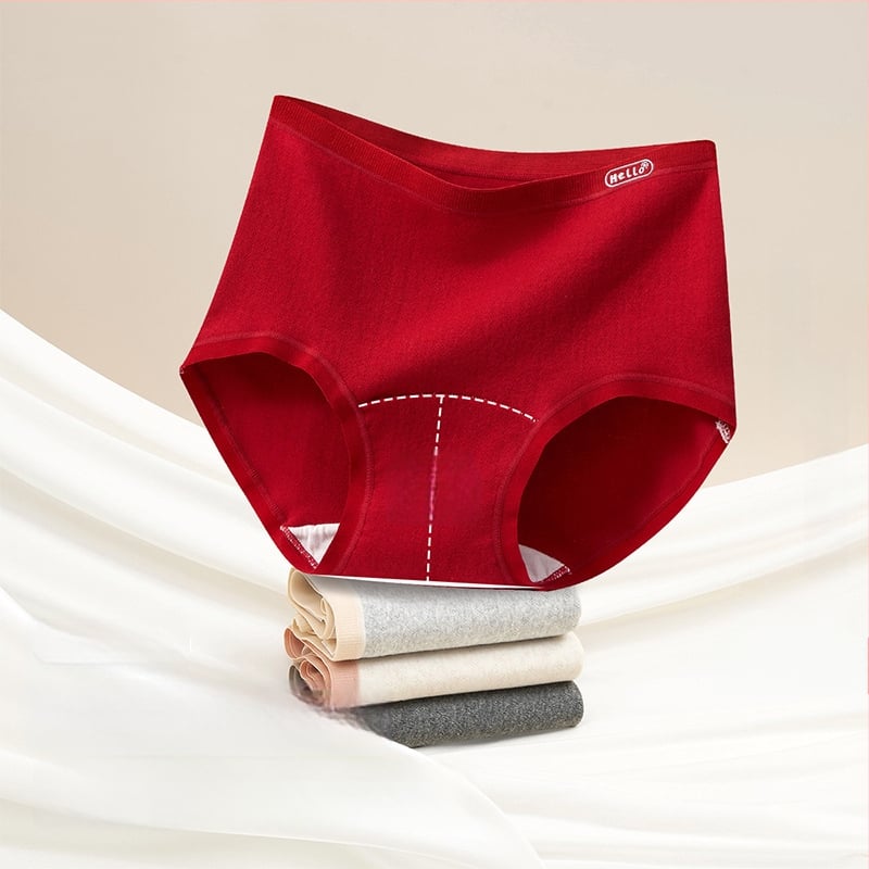 Chiloți femei din bumbac, antibacteriali, cu crac extins, talie înaltă, model uni