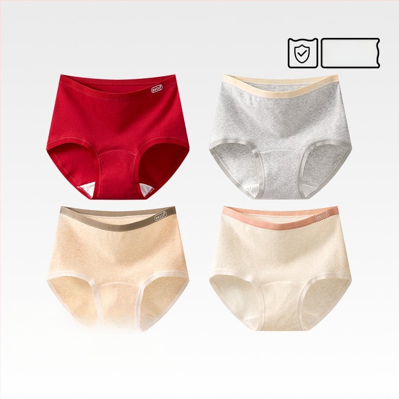Chiloți femei din bumbac, antibacteriali, cu crac extins, talie înaltă, model uni