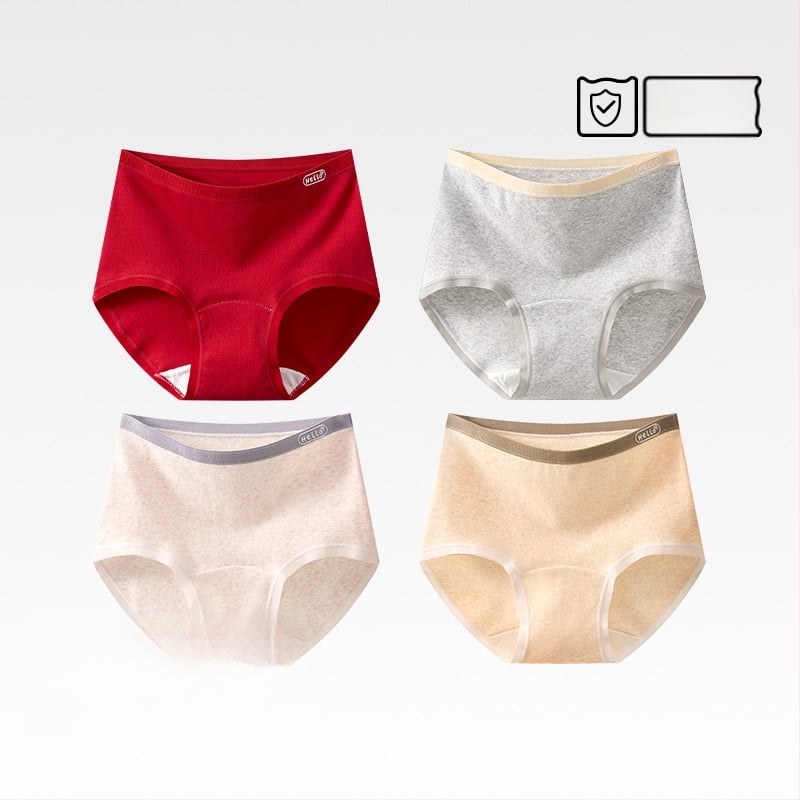 Chiloți femei din bumbac, antibacteriali, cu crac extins, talie înaltă, model uni