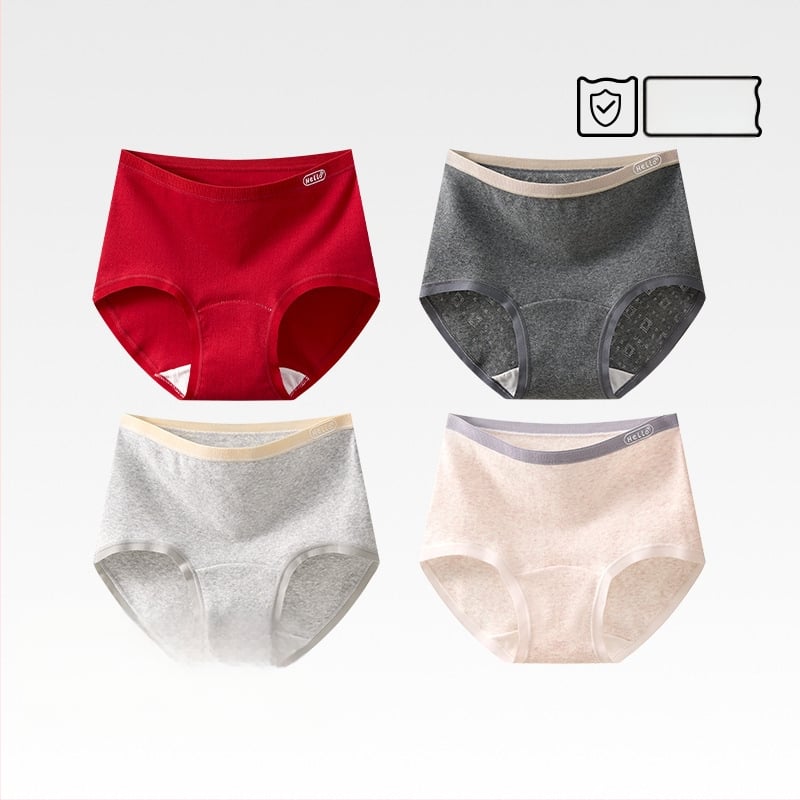 Chiloți femei din bumbac, antibacteriali, cu crac extins, talie înaltă, model uni